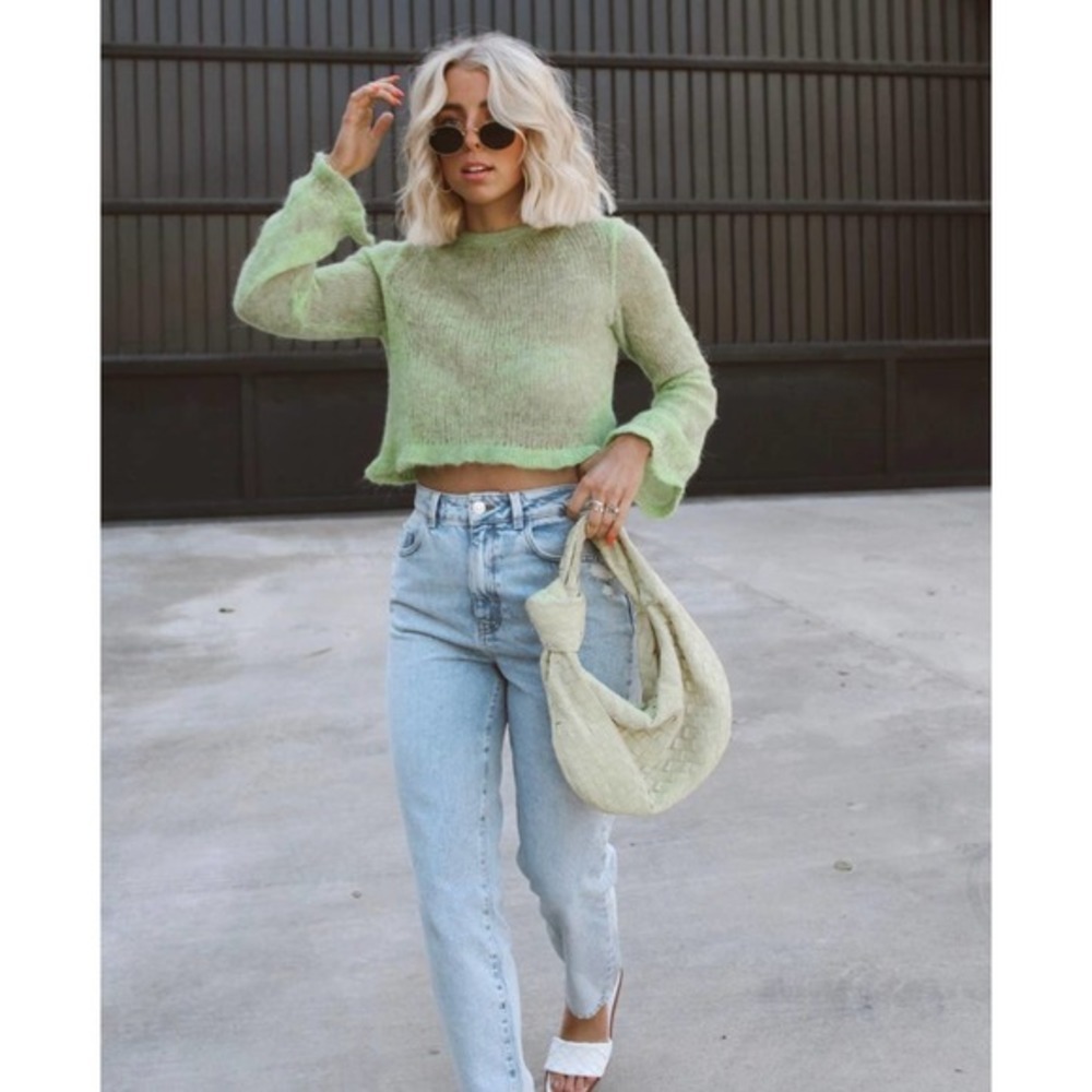 ZARA cuff ruffled crop knit sweater 4331/007 - Picture 9 of 11
